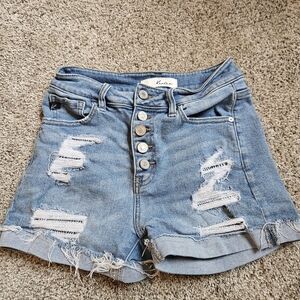 KanCan Blue Distressed Jean Shorts